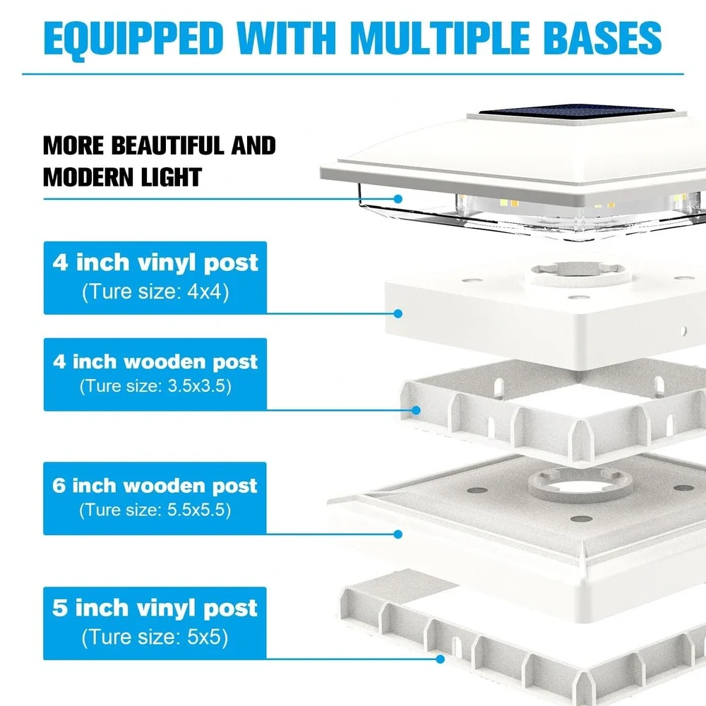 VOLISUN Solar Post Cap Lights 12 Pack White Warm White LED Fence Deck Outdoor